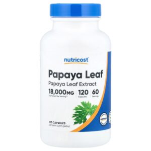 Nutricost - Folha de Mamão 120 Cápsulas (600 mg por Cápsula)