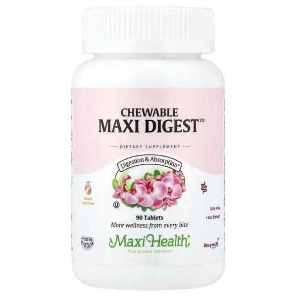 Maxi Health - Maxi Digest Mastigável Frutas Naturais 90 Comprimidos