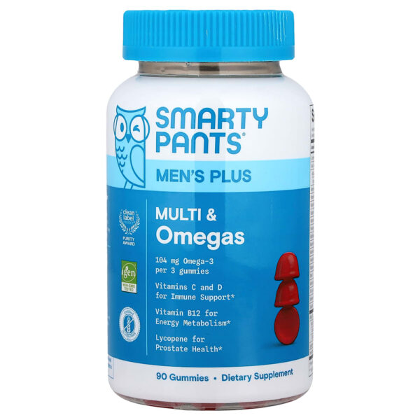 8-597.jpg SmartyPants - Men's Plus Multivitamínicos e Omegas Framboesa e Limonada 90 Gomas