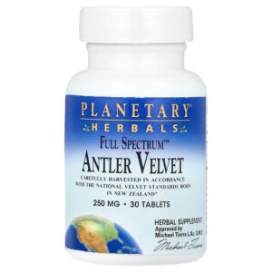 Planetary Herbals - Full Spectrum Antler Velvet 30 Comprimidos (250 mg por Comprimido)