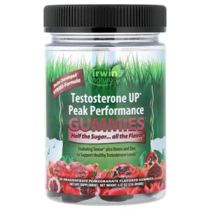 Irwin Naturals - Gomas Testosterone UP Sabor de Pico Romã e Pitaia 30 Gomas