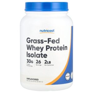 8-616.jpg Nutricost - Isolado de Proteína Whey de Gado Criado no Pasto Sem Sabor 907 g