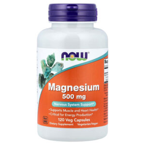 NOW Foods - Magnésio 500 mg 120 Cápsulas Vegetais