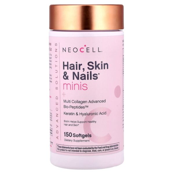 NeoCell - Advanced Solutions Cabelos Pele Unhas e Minis + Multicolágeno Advanced Bio-Peptides 150 Cápsulas Softgel