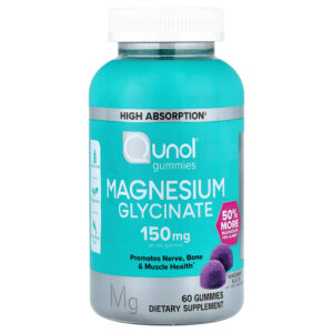 Qunol - Gomas de Glicinato de Magnésio Frutos Silvestres Mistos 60 Gomas (75 mg por Goma)