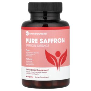 Pure Micronutrients - Extrato Puro de Açafrão 60 Cápsulas (88,5 mg por Cápsula)
