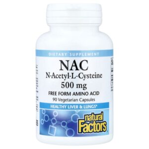 Natural Factors - NAC Acetilcisteína 500 mg 90 Cápsulas Vegetarianas
