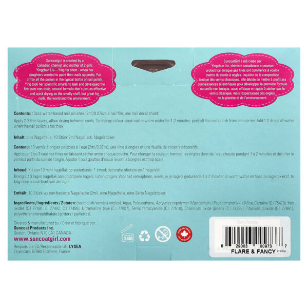 SuncoatGirl - Kit de Verniz para Unhas à Base de Água Flare e Extraordinário Kit com 12 Unidades