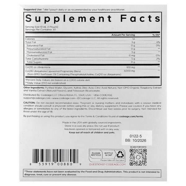 Codeage - Nanofood Wonder Heart Framboesa 30 Sachês 10 ml Cada