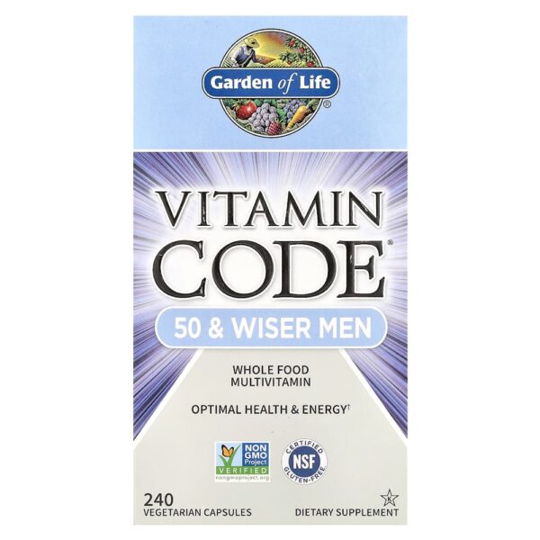 82-13.jpg Garden of Life - Vitamin Code 50 & Wiser Men Multivitamínico Integral 240 Cápsulas Vegetarianas