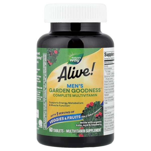 Nature's Way - Alive! Garden Goodness Multivitamínico Completo para Homens 60 Comprimidos
