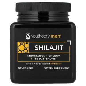 Youtheory - Men Shilajit 60 Cápsulas Vegetais (250 mg por Cápsula)