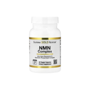 Complexo NMN com trans-Resveratrol, Fitossomo de Quercetina, Apigenina e Luteolina 60 Cápsulas Vegetais- California Gold Nutrition