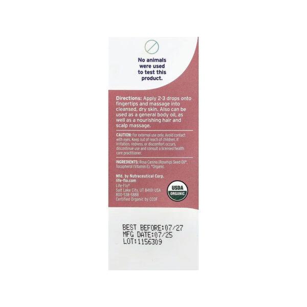 Óleo da Semente de Rosa-Mosqueta Puro 30ml - Life-flo