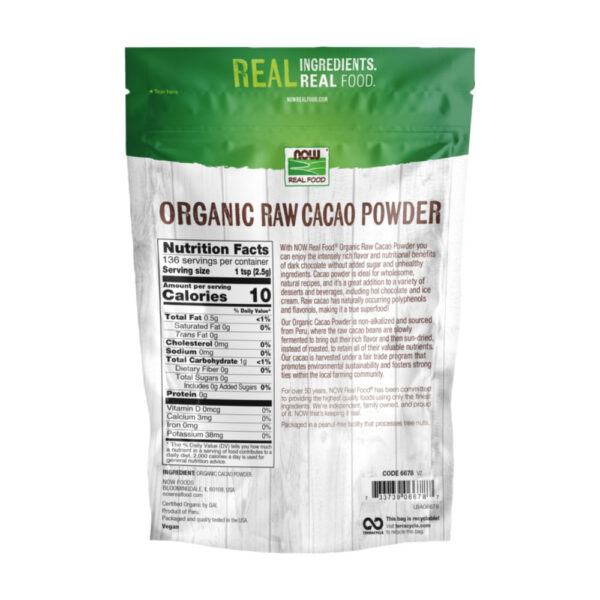 Cacau em Pó Cru e Orgânico 340g - Now Foods