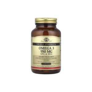 Ômega-3 EPA e DHA Dosagem Tripla Triple Strength Omega-3 950mg 50 Softgels - Solgar