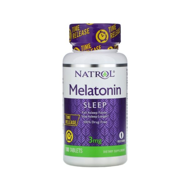 8f0809c2a2.jpg Melatonina 3mg Time Release com B6 - Natrol 100 tabletes