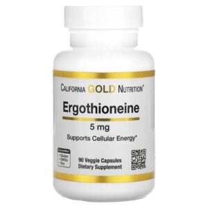 California Gold Nutrition - Ergotioneína 5 mg 90 Cápsulas Vegetais