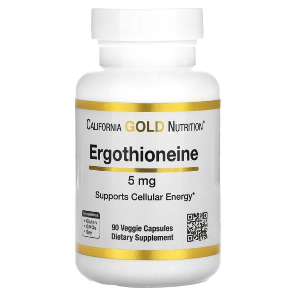 California Gold Nutrition - Ergotioneína 5 mg 90 Cápsulas Vegetais