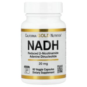 California Gold Nutrition - NADH 20 mg 60 Cápsulas Vegetais