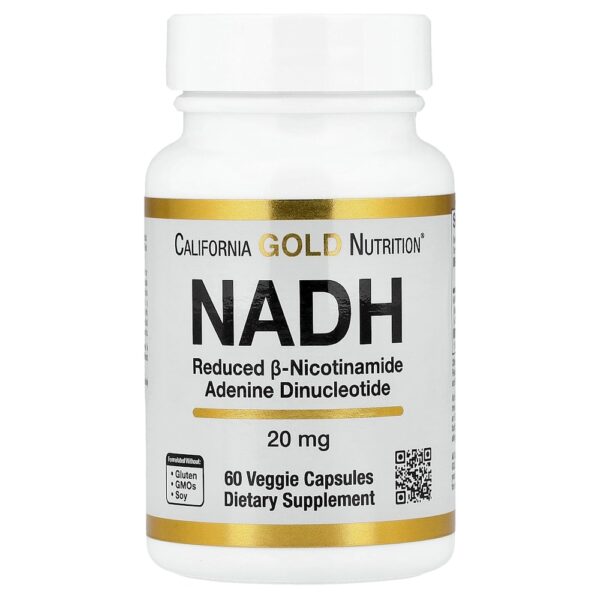 California Gold Nutrition - NADH 20 mg 60 Cápsulas Vegetais