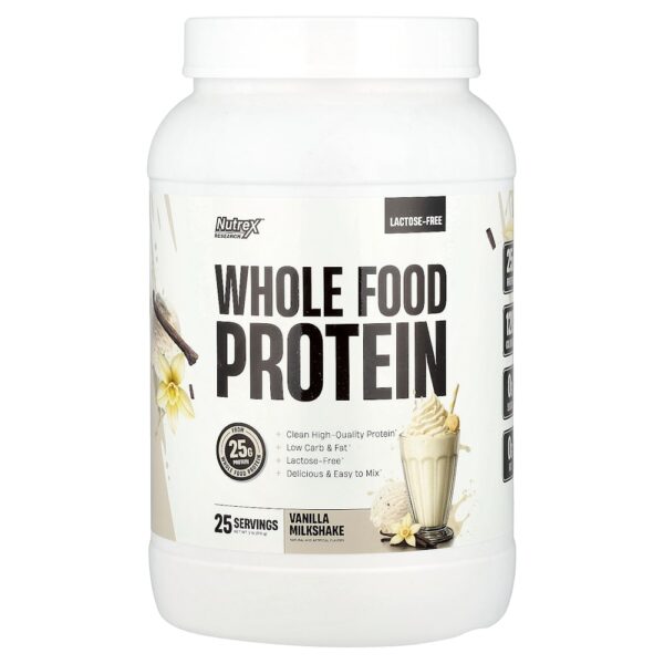 Nutrex Research - Proteína de Alimentos Integrais Milkshake de Baunilha 910 g