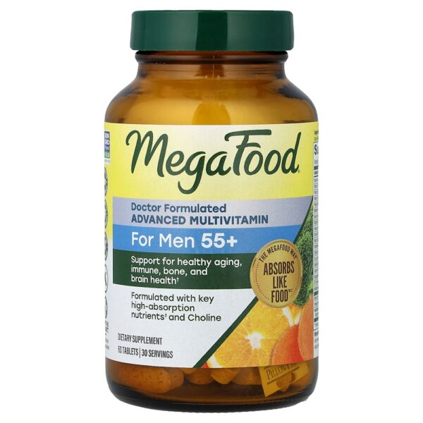 MegaFood - Multivitamínico Avançado Para Homens Acima de 55 Anos 60 Comprimidos