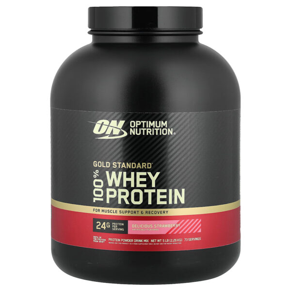 90-14.jpg Optimum Nutrition - Gold Standard 100% Whey Delícia de Morango 2,27 kg
