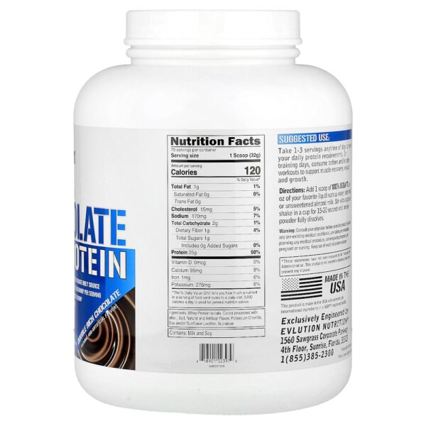 EVLution Nutrition - 100% Proteína Isolada Chocolate Duplamente Rico 2,268 kg