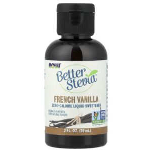 NOW Foods - Better Stevia Adoçante Líquido com Zero Calorias Sabor Baunilha Francesa 59 ml