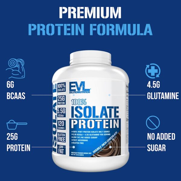 EVLution Nutrition - 100% Proteína Isolada Chocolate Duplamente Rico 2,268 kg