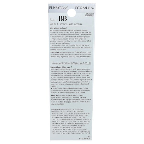 93-11.jpg Physicians Formula - Super BB Creme Bálsamo de Beleza All-in-1 7867 Claro/Médio 35 ml