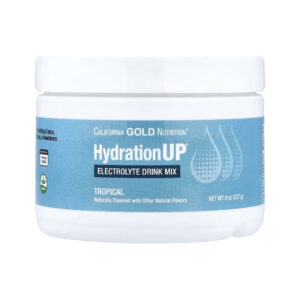 HydrationUP Mistura para Bebida de Eletrólitos com Cálcio Potássio Vitamina C e Vitamina E Frutas Tropicais 227 g - California Gold Nutrition