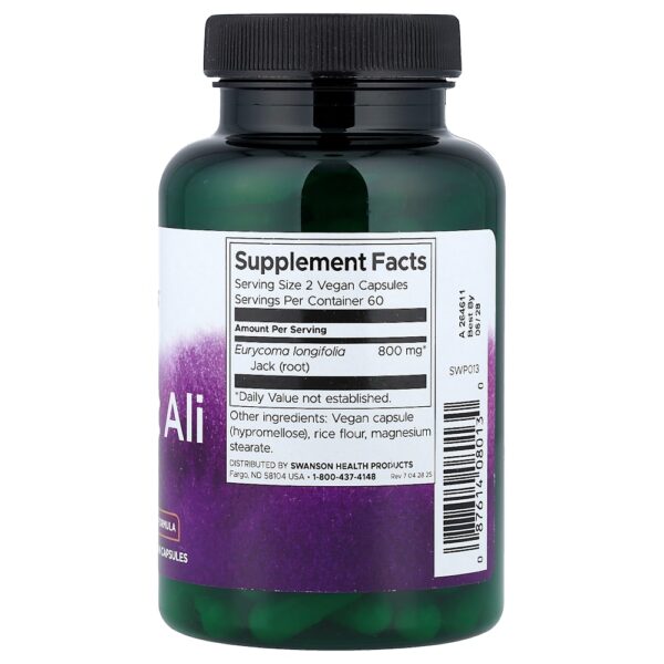 Swanson Vitamins - Tongkat Ali 400 mg 120 Cápsulas Veganas