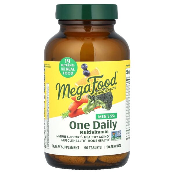 MegaFood - Homens com Mais de 55 Anos One Multivitamínico Diário 90 Comprimidos