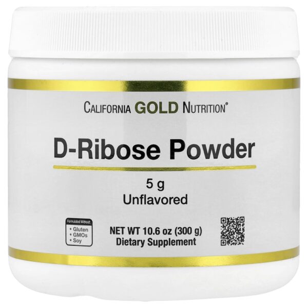 California Gold Nutrition - D-ribose em Pó Sem Sabor 300 g
