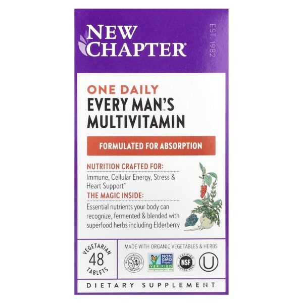New Chapter - Multivitamínico One Daily Every Man's 48 Comprimidos Vegetarianos