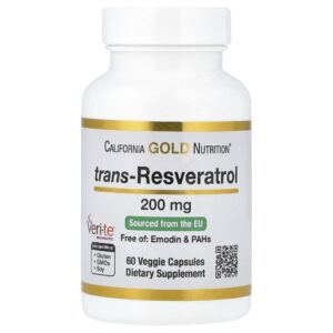 98-1.jpg California Gold Nutrition - Trans-resveratrol 200 mg 60 Cápsulas Vegetais