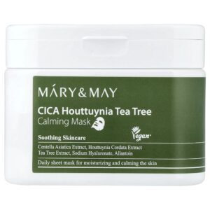 Mary & May - Máscara Calmante de Beleza da Árvore do Chá CICA Houttuynia 30 folhas 400 g