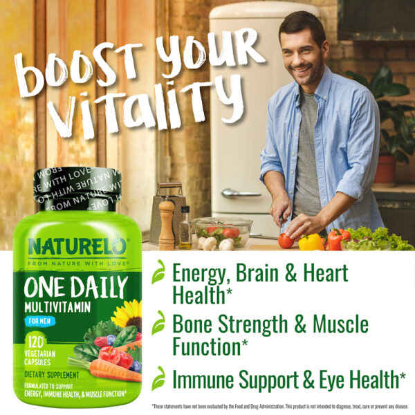 NATURELO - Multivitamínico Diário para Homens 120 Cápsulas Vegetarianas
