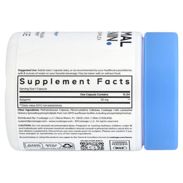 Codeage - Apigenina Lipossomal Complexo de Fosfolipídios 90 Cápsulas Vegetais (50 mg por Cápsula)