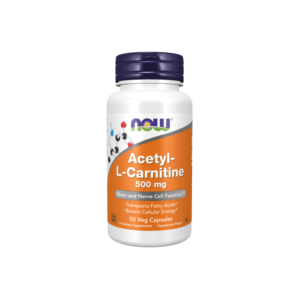 Acetil L-Carnitina 500mg 50 Veg Cápsulas - Now Foods