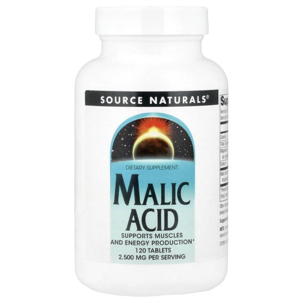 Ácido Málico 2.500 mg 120 Comprimidos - Source Naturals