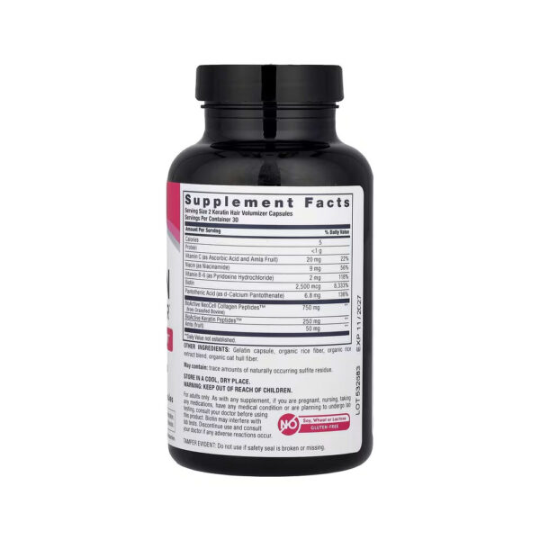 Keratin Hair Volumizer Volumizador de Queratina Capilar + Peptídeos de Colágeno 60 Cápsulas - NeoCell