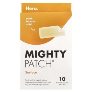 Adesivo Hidrocoloide Corporal Mighty Patch Surface 10 Tiras - Hero Cosmetics