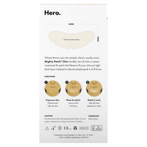 Adesivo Hidrocoloide para Queixo Mighty Patch Chin 10 Adesivos - Hero Cosmetics