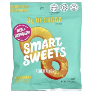 Anéis de Goma de Pêssego 50 g - SmartSweets
