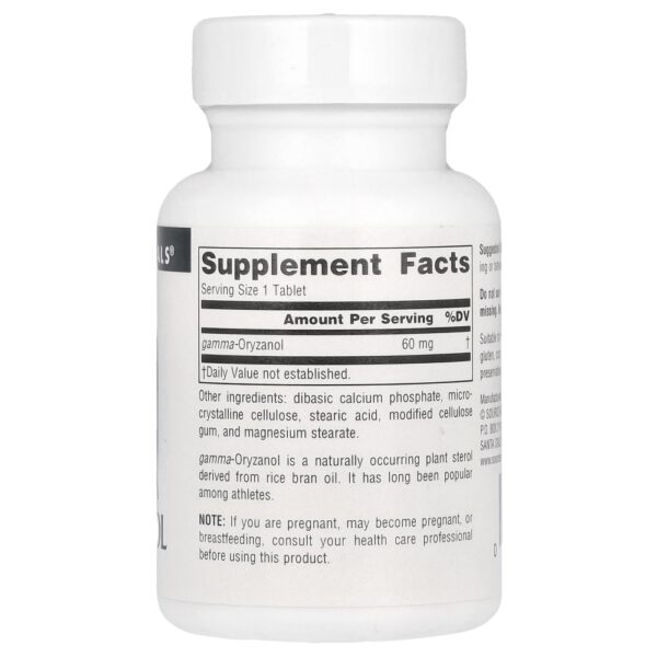 Athletic Series Gama-Oryzanol 60 mg 100 Comprimidos - Source Naturals