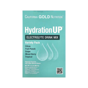 HydrationUP Mistura para Bebida de Eletrólitos com Lactato de Cálcio Vitaminas C e E Sabores Variados 20 Embalagens 4g Cada - California Gold Nutrition