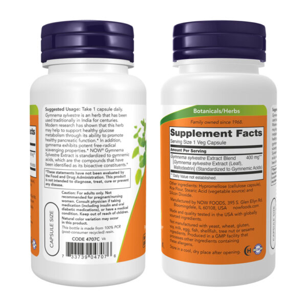 Extrato de Gymnema Sylvestre 90 Veg Cápsulas - Now Foods